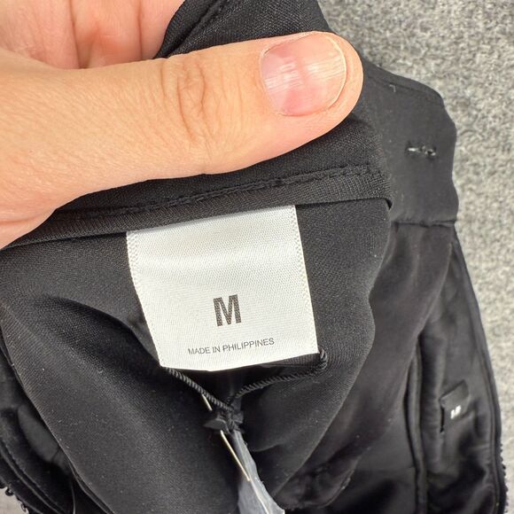 New Express Pants Women M Medium Black Sequin High Rise Ankle Flat Front Casual - Picture 8 of 11